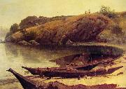 Albert Bierstadt Canoes Germany oil painting artist